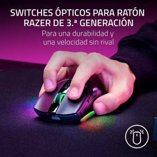 Imagen 3 de Mouse Gamer Inalámbrico Razer Cobra Pro RGB Ópt. 30K DPI 8 Btnes Bt2.4GHz Negro