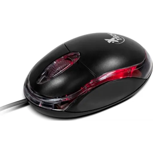 Mouse Alámbrico XTech XTM-195 Óptico 1000DPI 1.35mt USB 3 Botones Negro/Rojo