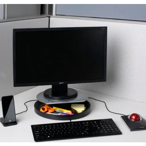 Imagen 2 de Base de Pedestal para Monitor Spin2 SmartFit Plataforma Giratoria Color Gris/Neg