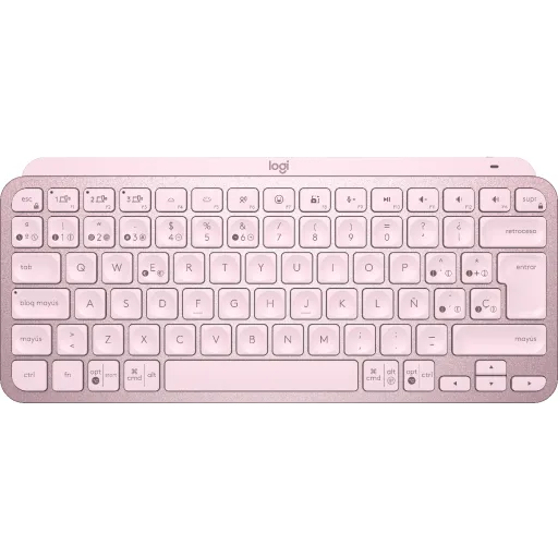 Teclado Inalámbrico Logitech MX Keys Mini Bluetooth Retroiluminación  Multidispositivo Compacto Español Rosa