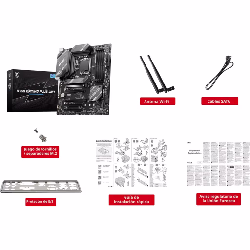 Imagen 6 de Tarjeta Madre MSI B760 GAMING PLUS WIFI LGA1700 14°G 4*DDR5 2*M.2 DP HDMI USB3.2