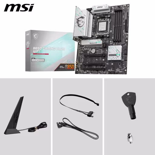 Imagen 6 de Tarjeta Madre MSI B850 GAMING PLUS WIFI Socket AM5 4*DRR5 DP 4*PCIe3*M2 WIFI 7
