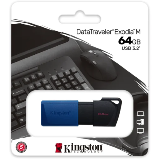 Imagen 5 de Pendrive 64GB Kingston DataTraveler Exodia M USB3.2 Gen1 Color Negro/Azul