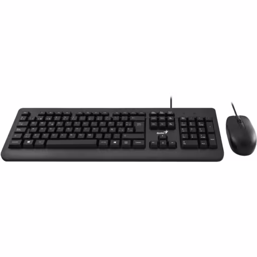 Kit Teclado Mouse Alámbrico Genius KM-160 Interfaz USB Español Color Negro