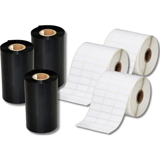 Imagen 0 de PACK 3 Rollos 7500 Etiq Autoad.blancas s/brillo 32x22 buje 1" 3UP 3 Cinta TTR