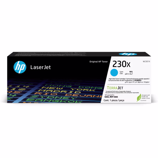 Toner HP 230X CYAN para LJ Pro4201/4203/4301/4303, 5500 Páginas