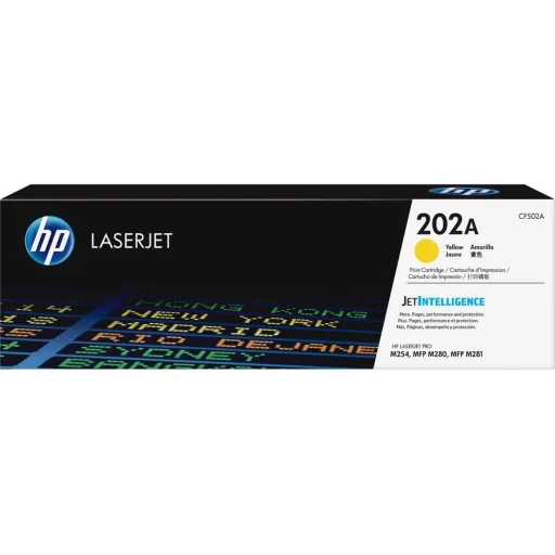 Toner HP 202A Yellow Impresoras Láser LaserJet Pro M254dw/M281fdw 1300 Pág Aprox