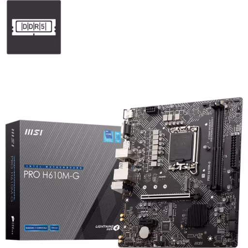 Imagen 0 de Tarjeta Madre MSI PRO H610M-G LGA1700 14°G DDR5 M.2 DP HDMI VGA PS/2USB3.2 mATX