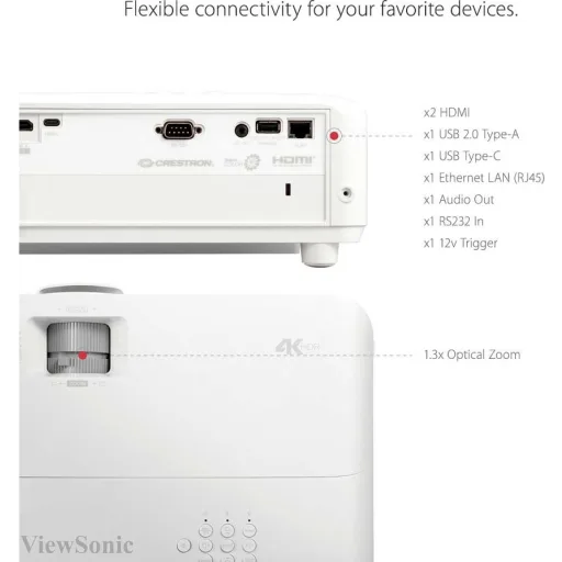 Imagen 11 de Proyector Viewsonic PX748-4K 4000LUMENES 4K HDR LAN 2*HDMI USB-C RS232 