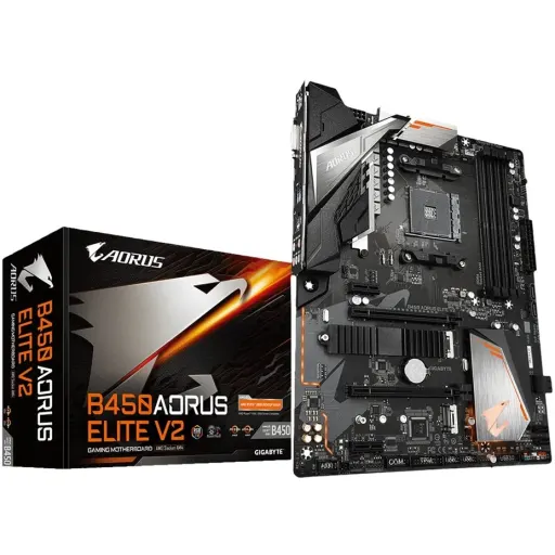 Imagen 1 de Gigabyte B450 Aorus Elite V2 motherboard AMD B450