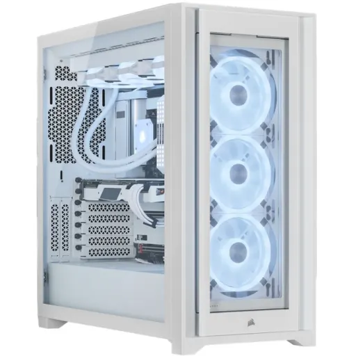 Imagen 10 de Gabinete Corsair iCUE 5000X RGB QL MidTower Ventana Cristal USB-C 2*USB3.0 Blanc