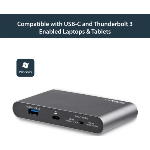 Imagen 5 de Docking Station StarTech Host USB-C, 4K 2*DP USB2.0 USB-A3.0 USB-C LAN p/2 Monit