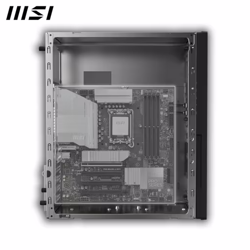Imagen 2 de Gabinete MSI PRO SHIELD M100P, Torre Media 2*USB3.0/2.0 Sin fuente Color negro