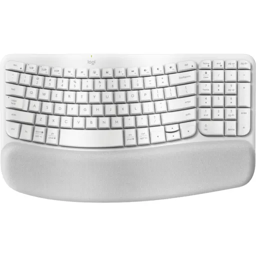 Teclado Inalámbrico Erogonómico Logitech WAVE KEYS RF+BT QWERTY Español Blanco