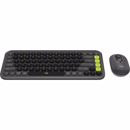 Imagen 1 de Kit Teclado y Mouse Logitech Pop Icon Conectividad Inalámbrica BT Grafito/Verde