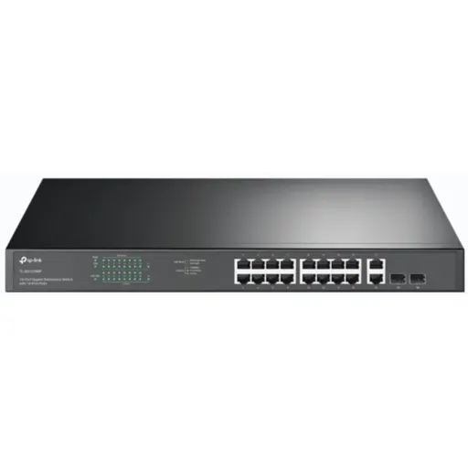 Imagen 0 de TP-Link JetStream TL-SG1218MP - V1 - conmutador - 16 x 10/100/1000 (PoE+) + 2 x 10/100/1000 + 2 x Gigabit SFP combinado - montaje en rack - PoE+ (250 W)