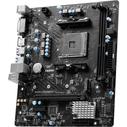 Imagen 2 de Tarjeta Madre MSI B450M-A PRO MAX II AMD AM4 2*DDR4 M.2 DVI-D HDMI 4*USB3.2