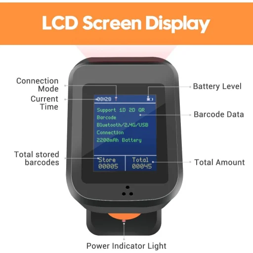 Imagen 6 de Lector Codigo de Barras Inalámbrico Symcode 2D  MJ-1932 Con Display