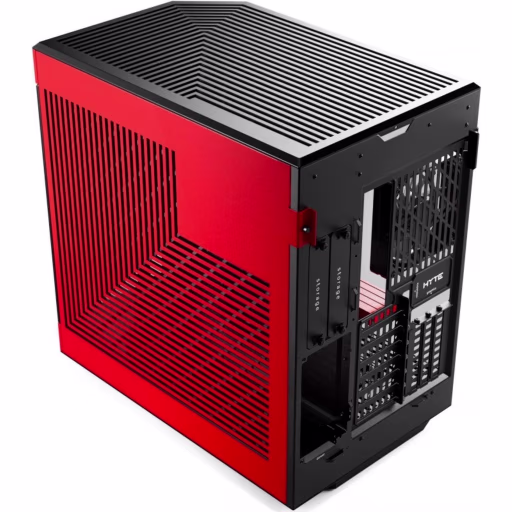 Imagen 3 de HYTE Y60 BLACK / RED (open Box) ATX CASE 3X 120mm Fan Riser Cable PCIe 4.0 Included Aesthetic CS-HYTE-Y60-R1-BR