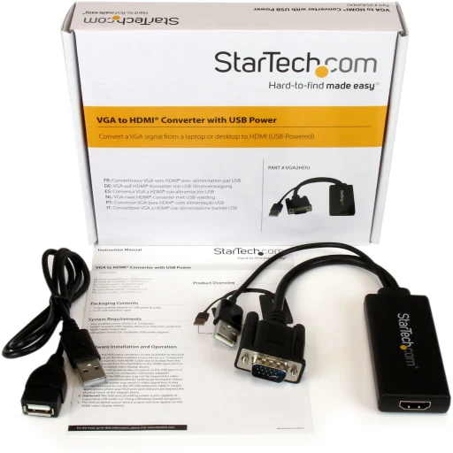 Imagen 4 de Adaptador VGA a HDMI con audio y alimentación USB