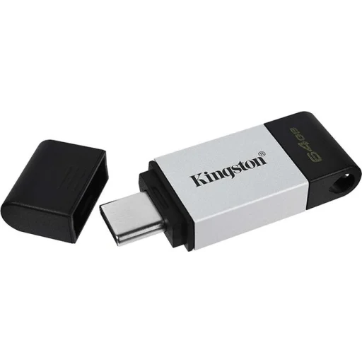 Imagen 3 de Pendrive 64GB Kingston DataTraveler 80 USB-C 200MB/s USB 3.2 Gen 1 Negro/Gris