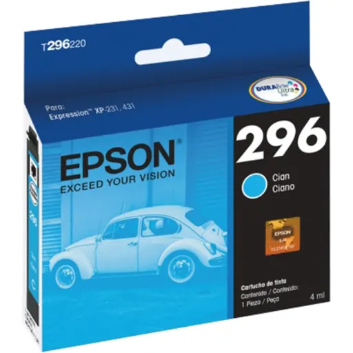 Cartridge Epson T296220 Cyan Impresora Tinta XP-231 241 431 441, 250 Páginas