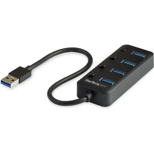 Imagen 0 de HUB USB 3.0 Startech a 4 Puertos USB 3.1 Gen1 c/Interruptores Individuales Negro