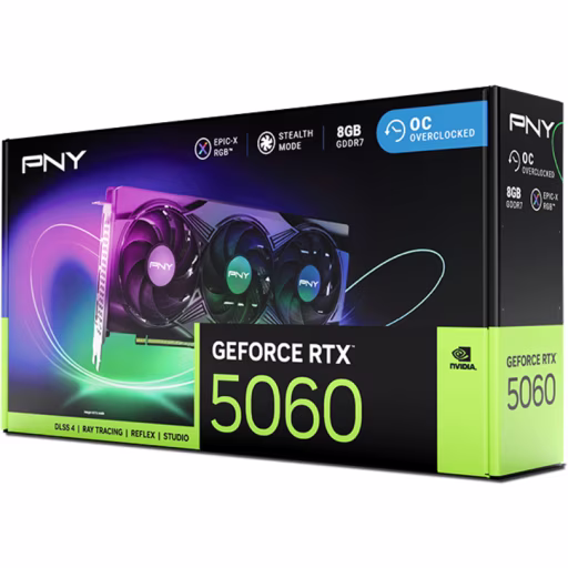 Imagen 8 de Tarjeta de Video PNY NVIDIA GeForce RTX 5060 8GB GDDR7 3*DP HDMI Dual Slot 550W