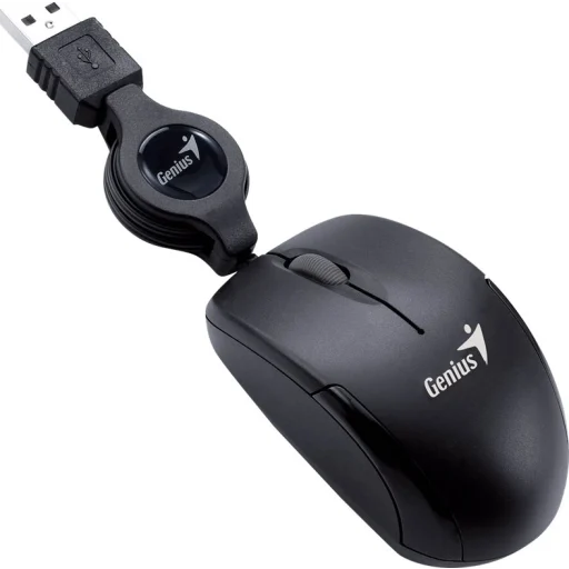 Imagen 2 de Mini Mouse Alámbrico Genius Traveler V2 Óptico 1000dpi 3 Btns Retractil USB Negr