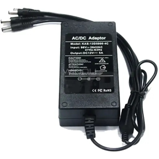 Imagen 0 de Adaptador de Poder FolkSafe de 12V/5A (4 conectores DC)