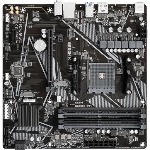 Imagen 3 de Tarjeta Madre Gigabyte B550M K R1.0 AMD Skt AM4 microATX 4*DDR4 2*M.2 DP HDMI 