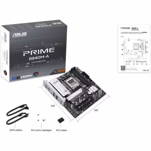 Imagen 3 de ASUS - Motherboard - Prime B840M-A AM5 DDR5 4 DIMM
