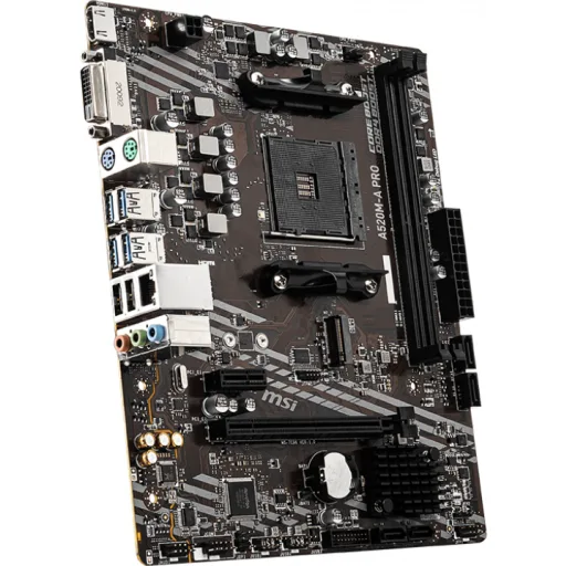 Imagen 3 de Tarjeta Madre MSI A520M-A PRO AMD AM4 DDR4 M.2 DVI-D HDMI PS/2 USB3.2