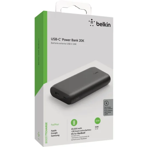 Imagen 3 de Bateria 20.000 mAh USB-A y USB-C 30W Belkin Negro