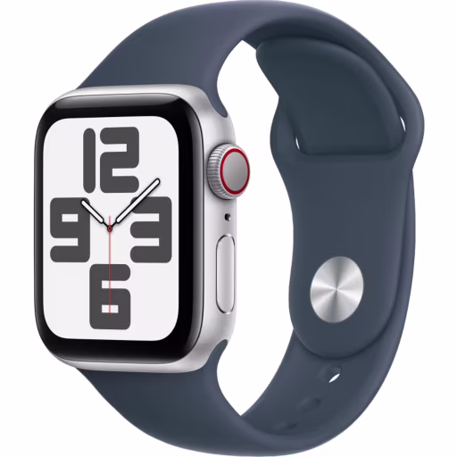 Imagen 0 de Apple Watch SE 2022 44mm (GPS + Cellular / Silver Aluminum Case / Storm Blue / M-L) [MXGQ3BE/A]