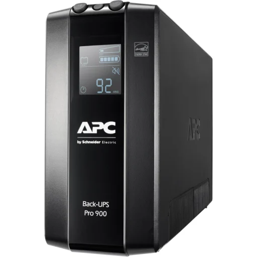 image of a UPS APC BR900MI Back UPS Pro BR 900VA 6 salidas, AVR, interfaz USB RJ-45 LCD