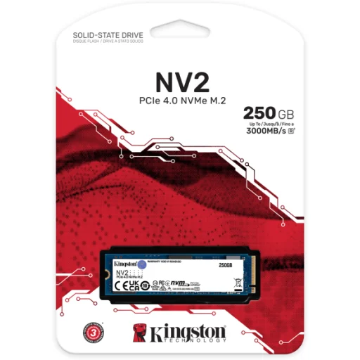 Imagen 3 de Unidad SSD Kingston NV2 250GB M.2 22*80 PCIe 4.0 x4 Lec 3000MB/s Esc 1300MB/s