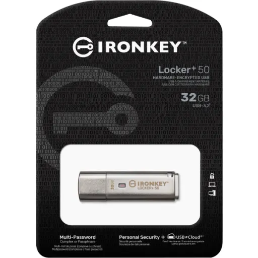 Imagen 5 de Pendrive 32GB Kingston IronKey Locker Plus 50 USB 3.2 Gen 1 Color Plata