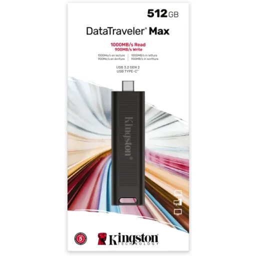 Imagen 8 de Pendrive 512GB Kingston DataTraveler Max USB-C 3.2 Gen2 Lec1000MB/s Esc900MB/s