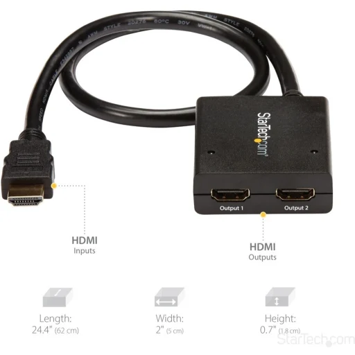 Imagen 7 de Adapdador 4K HDMI Video Splitter 2 Salida HDMI 30 Hz Alimentación USB Negro