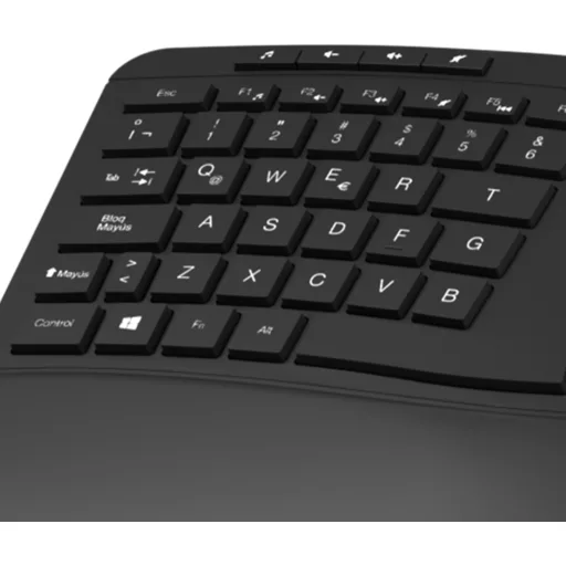 Imagen 1 de Teclado Inalámbrico Ergonómico KlipX KBK-530S Wireless 2.4GHz Español Negro
