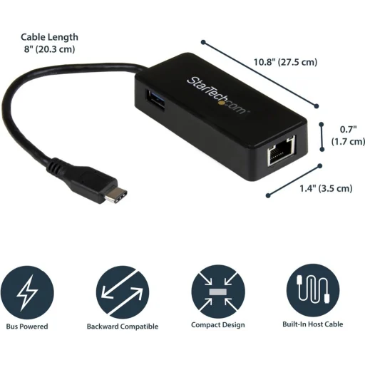 Imagen 5 de Adaptador de Red USB-C Gigabit LAN RJ-45 con Puerto USB Extra - StarTech