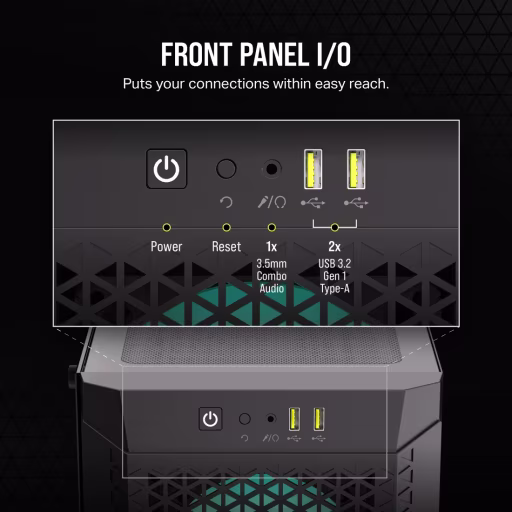 Imagen 2 de Gabinete Corsair 480T RGB 2*USB3.0 Vidrio Templado Filtro polvo ATX Negro