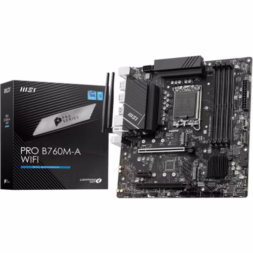 Imagen de Tarjeta Madre MSI PRO B760M-A WIFI DDR5 LGA 1700 13°G 4*DDR5 2*M.2 2*DP 2*HDMI