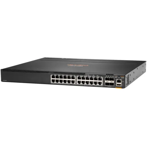 Imagen 1 de HPE Aruba 6300M - Conmutador - L3 - Gestionado - 24 x 10/100/1000 + 4 x SFP56 de 1 Gb / 10 Gb / 25 Gb / 50 Gb (ascendente/apilado) - flujo de aire de delante hacia el lado - montaje en rack
