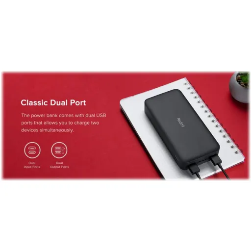 Imagen 2 de Power Bank Xiaomi Redmi 20.000mAh 74Wh 18vatios 3.6A Carga Rápida Color Negro