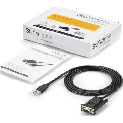 Imagen 5 de Adaptador USB 2.0 Tipo-A a Serial DB9 RS232 Hemb DCE Null c/FTDI 1.7m - StarTech