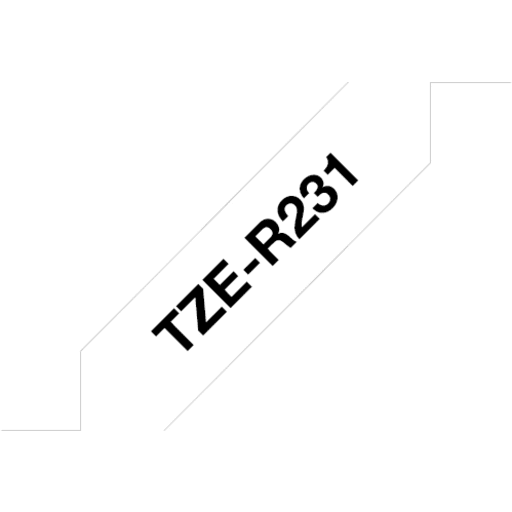 Imagen 2 de TZER231 12MM BLACK ON WHITE RIBBON TAPE
