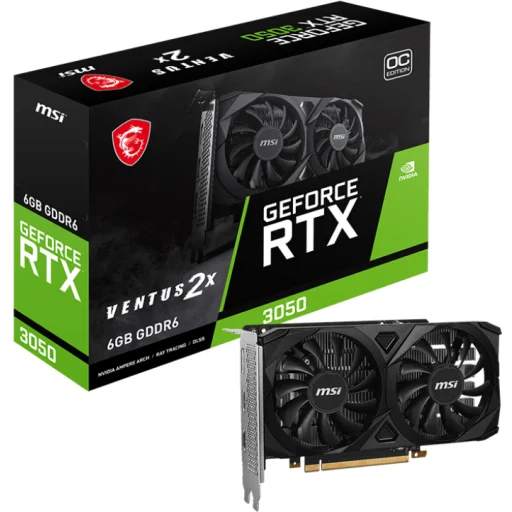 Imagen 0 de Tarjeta de Video MSI GF-RTX 3050 VENTUS 2X 6G OC 6GB GDDR6 PCIe4x16 DP 2*HDMI