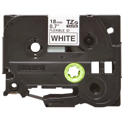 Imagen 1 de Cinta Laminada Flexible Brother TZE-FX241 Texto Negro sobre Fondo Blanco 18mm*8m